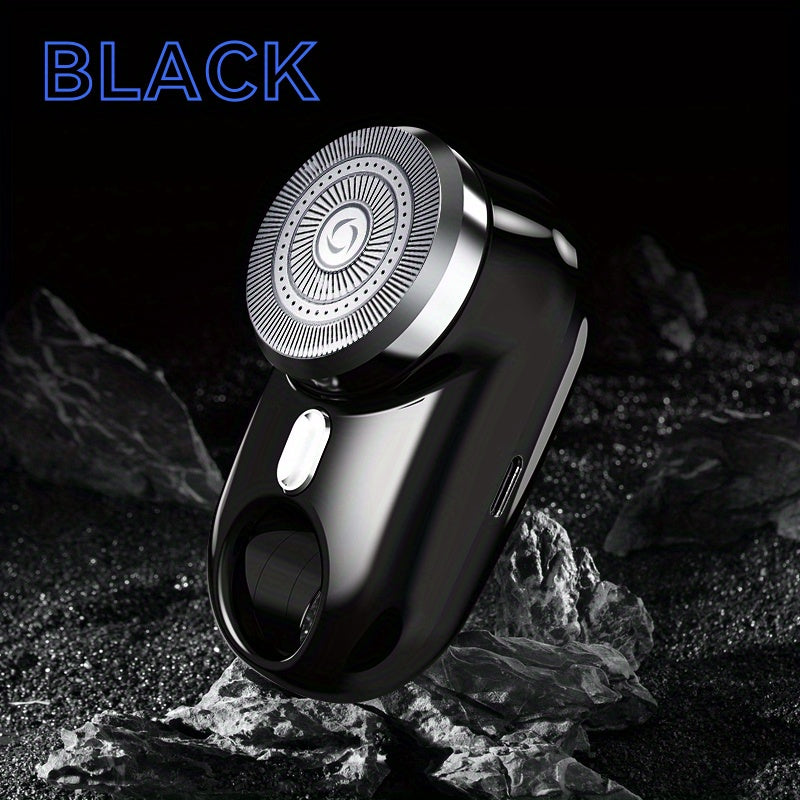 Mini Electric Shaver with LED Display & Key Ring Design - Rechargeable, Cordless & Painless for Men's Face, Hand & Leg Trimming!