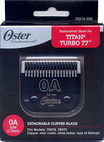 OSTER DETACHABLE METAL CLIPPER BLADE SIZE0A 076918-656-005 3/64" 1.2mm