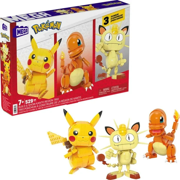 Mega - Pokemon - Build & Show: Pikachu & Kanto Partner Pokemon Building Toy (HJP96)