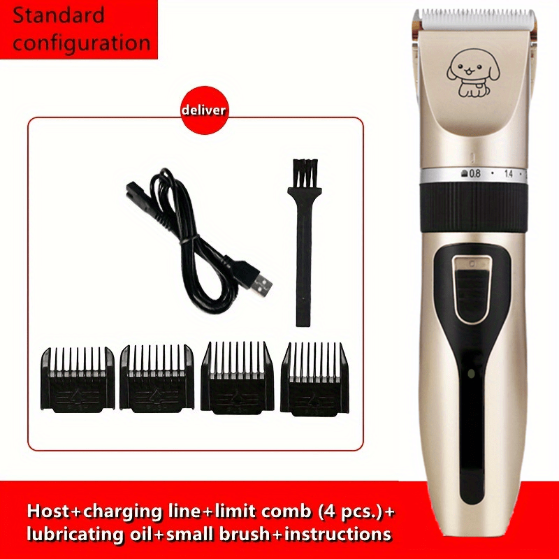 Electric Dog Hair Trimmer Set - Professional Grooming Tool for Long Hair Dogs - Includes Scissors and Razor