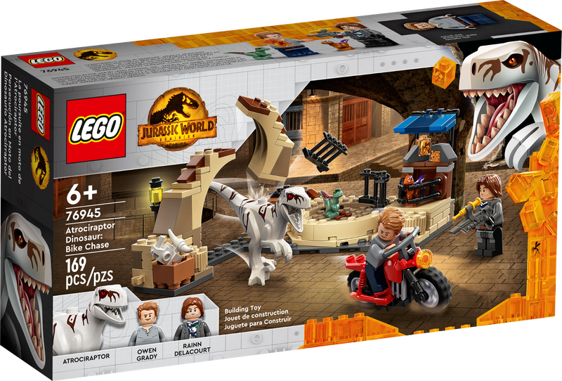 LEGO Jurassic World - Dominion - Atrociraptor Dinosaur: Bike Chase (76945) Building Toy LOW STOCK