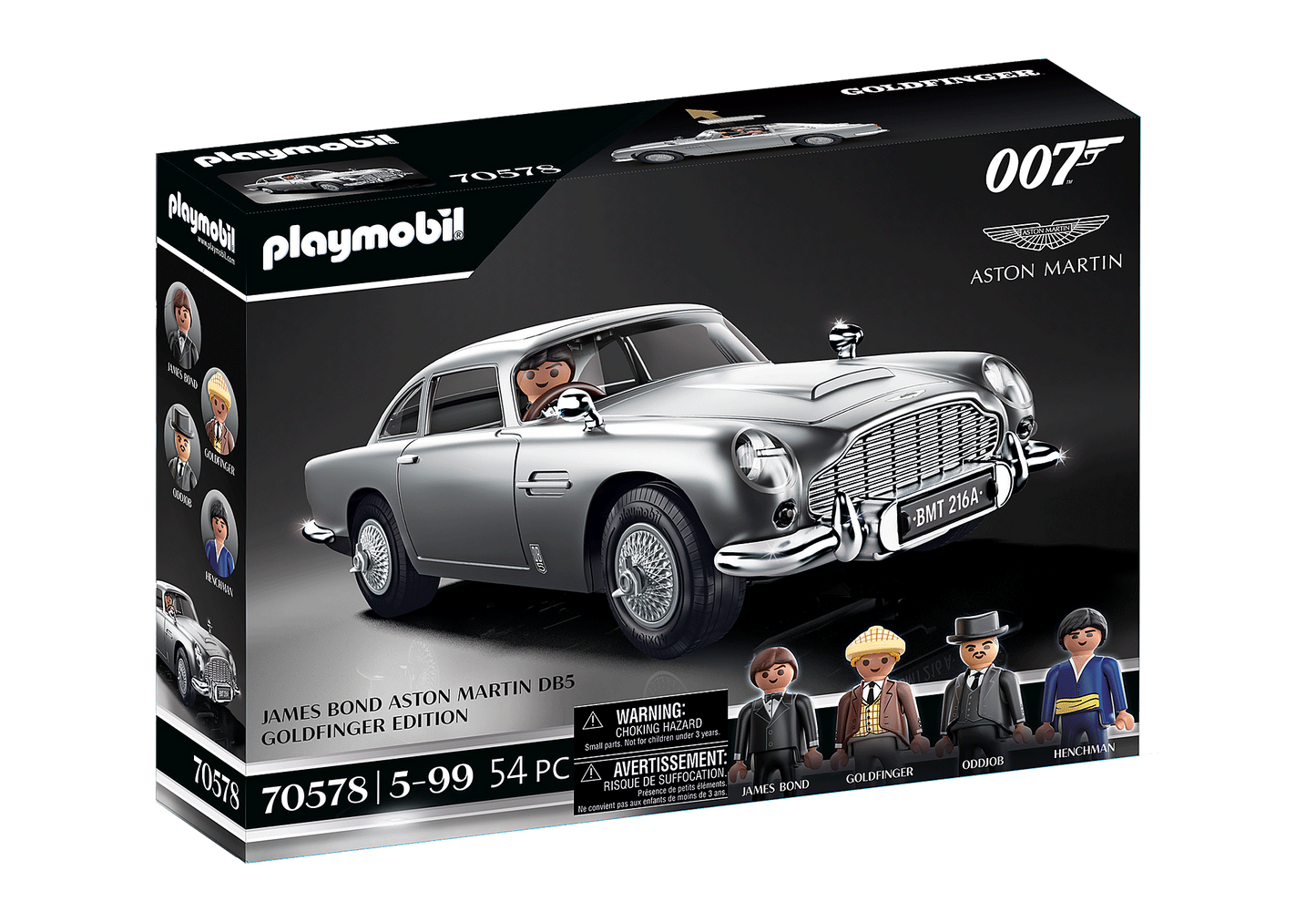 Playmobil - James Bond 007 - Aston Martin DB5 (Goldfinger Edition) Action Figure Play Set (70578) LOW STOCK