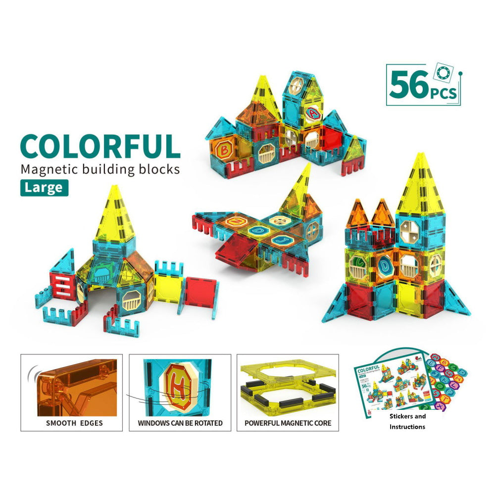 Magnetic Building Blocks Educational STEM Toys - 56 pcs.