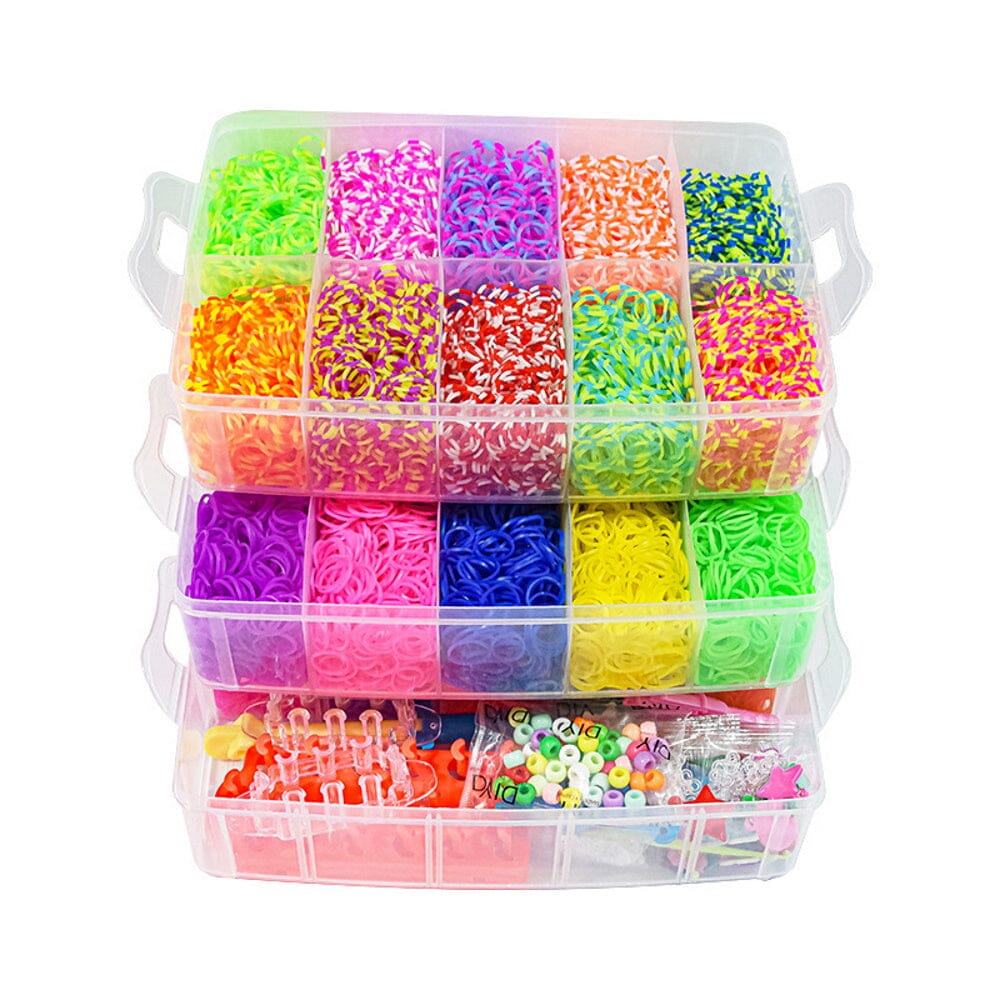 15000 pcs. Rubber Band Refill Bracelet Making Kit in 31 Colors