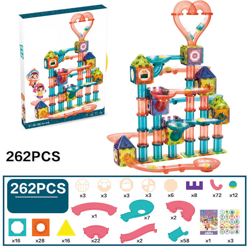 262 pcs. Magnetic Tiles Marble Run STEM Building Toys