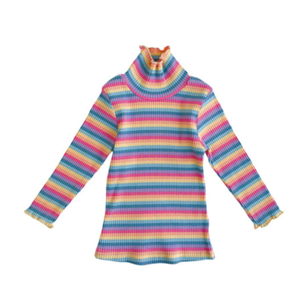 Disco Panda Kids Retro Rainbow Striped Top