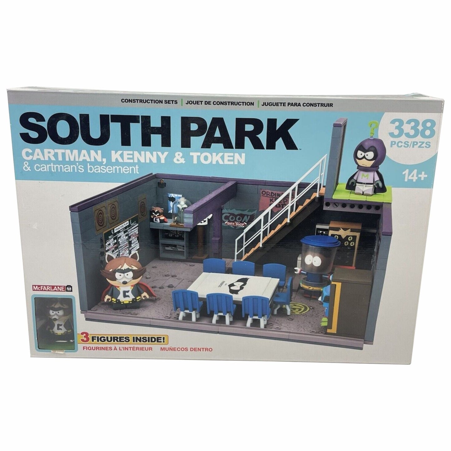 McFarlane Toys - South Park - Cartman, Kenny & Token & Cartman\'s Basement Building Toy (12869) LOW STOCK