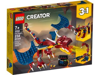 LEGO Creator 3-in-1 - Fire Dragon (31102) Retired Building Toy LOW STOCK