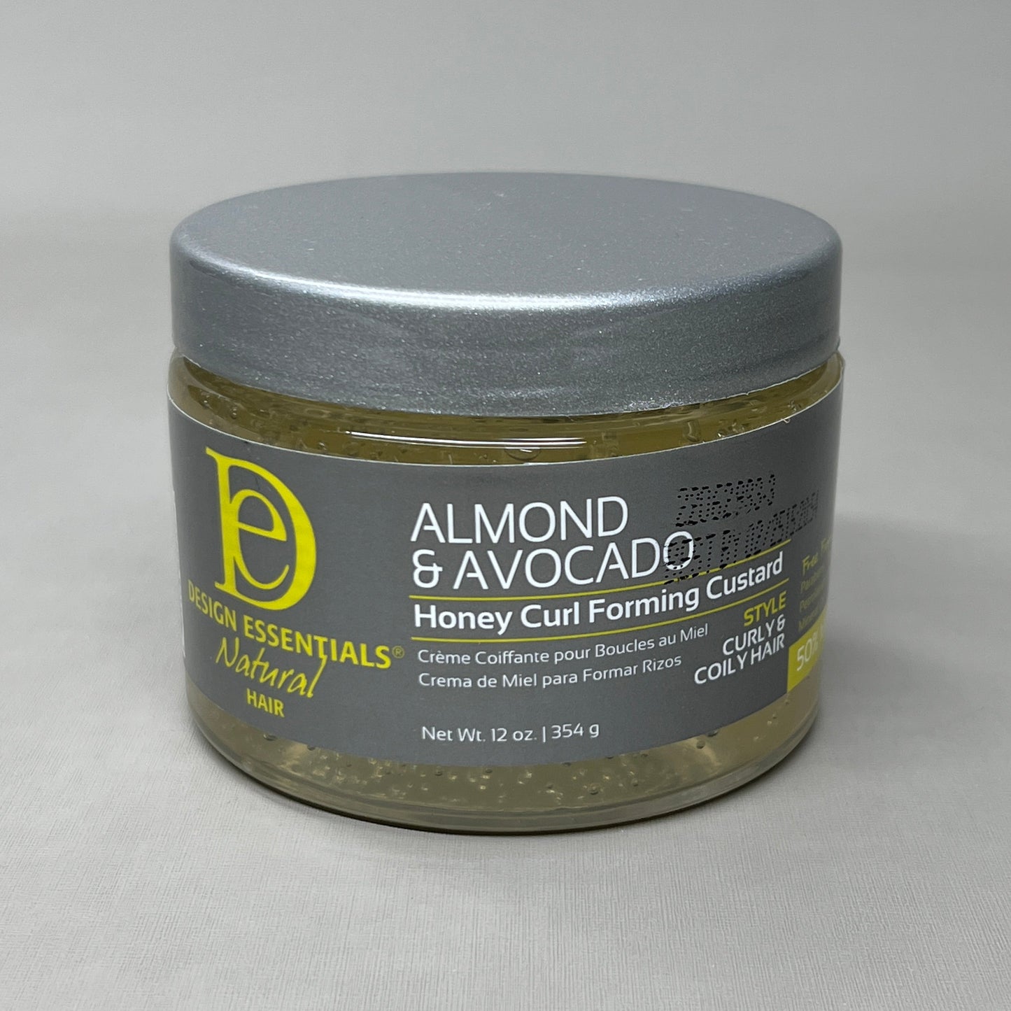 DESIGN ESSENTIALS Natural Hair Honey Curl Forming Custard 12 fl oz 02/25 (New)