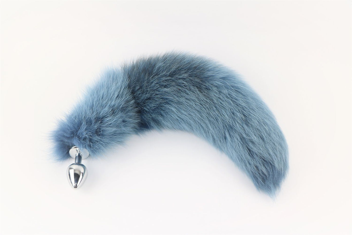 14"-17" Dyed Fox Tail Plug Attatchments Anal Toys Touch of Fur Dreamscape Blue