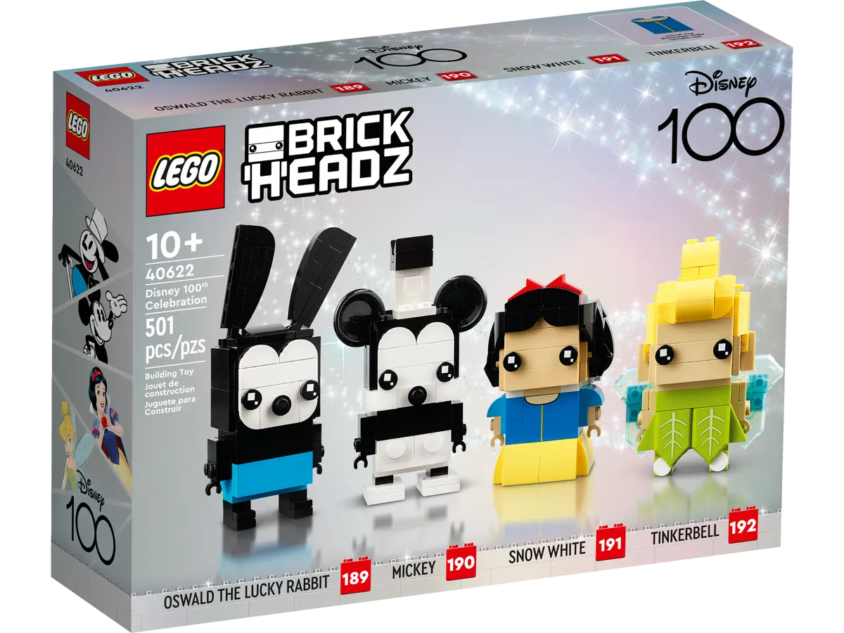 LEGO Brickheadz - Disney 100 - Disney 100th Celebration Building Toy (40622) LOW STOCK