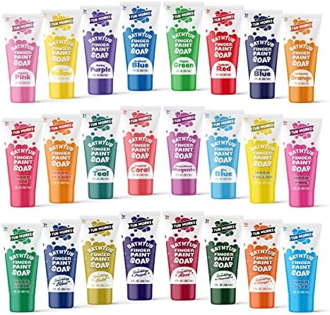 Tub Works® Bathtub Finger Paint Soap, 24 Pack | Non-Toxic, Washable Bath Paint for Toddlers & Kids Bath | Ideal Toddler Bath Toys for Creative Play