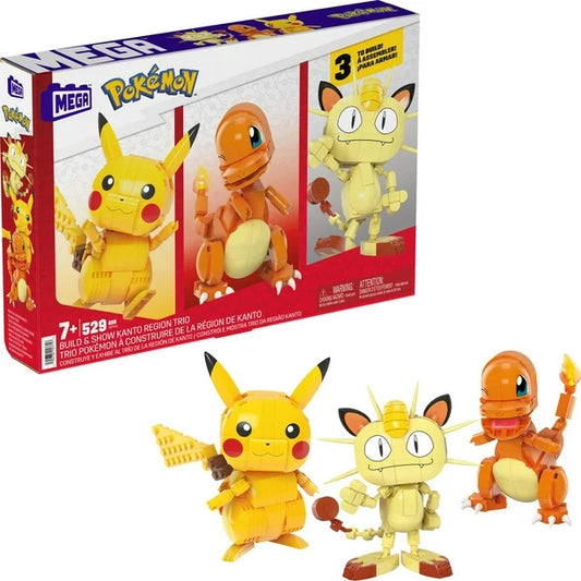 Mega - Pokemon - Build & Show: Pikachu & Kanto Partner Pokemon Building Toy (HJP96)