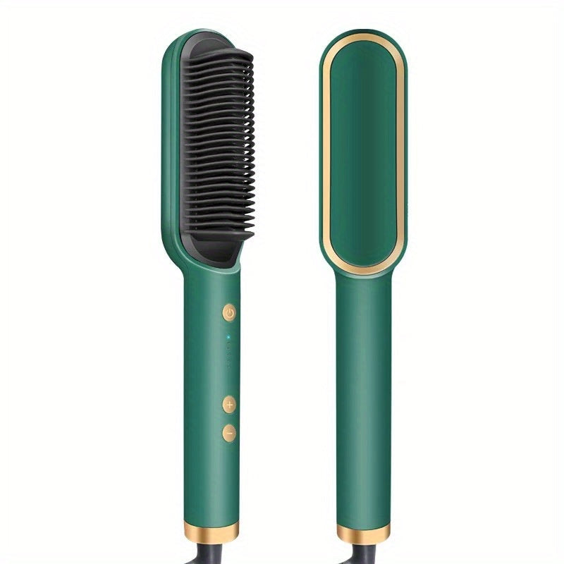Hair Straightener Styling Comb, Hair Straightener Brush And Curler, Portable Electric Straightening Comb Fast Heating & Anti-Scald For Women