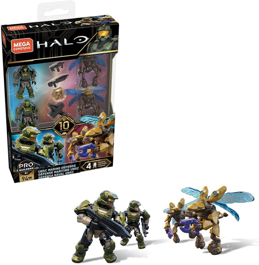 Mega Construx Pro Builders - HALO - UNSC Marine Defense 4-Pack Figures LAST ONE!
