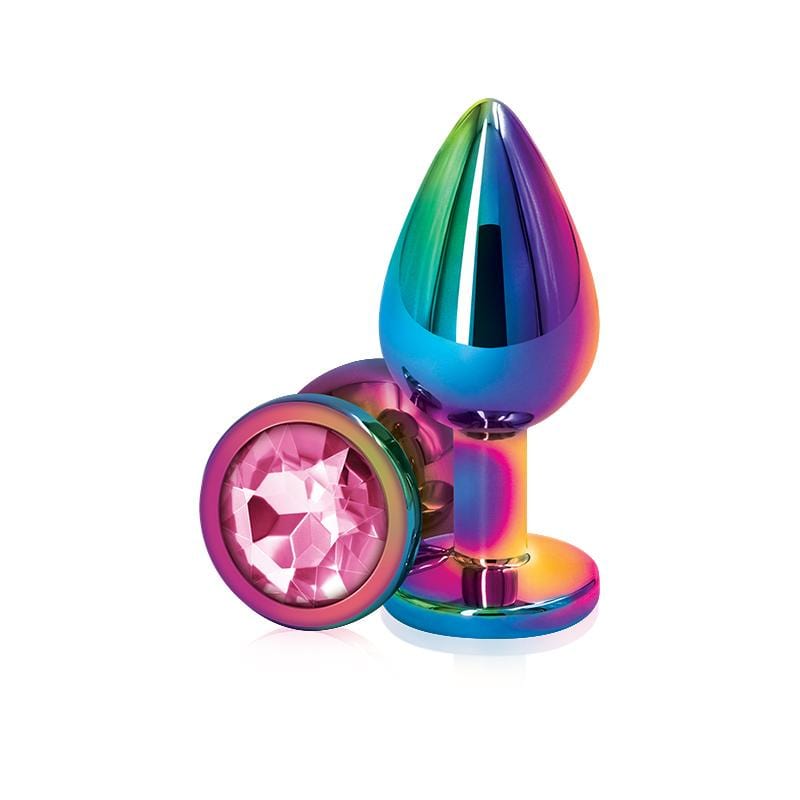 NS Novelties Rear Assets Aluminum Butt Plug (Rainbow Coloured Plug) - Wicked Wanda's Inc.
