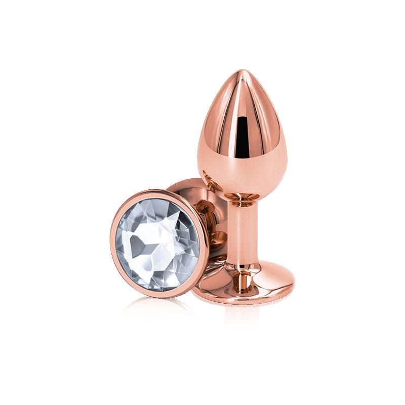 NS Novelties Rear Assets Aluminum Butt Plug (Rose Coloured Plug) - Wicked Wanda's Inc.