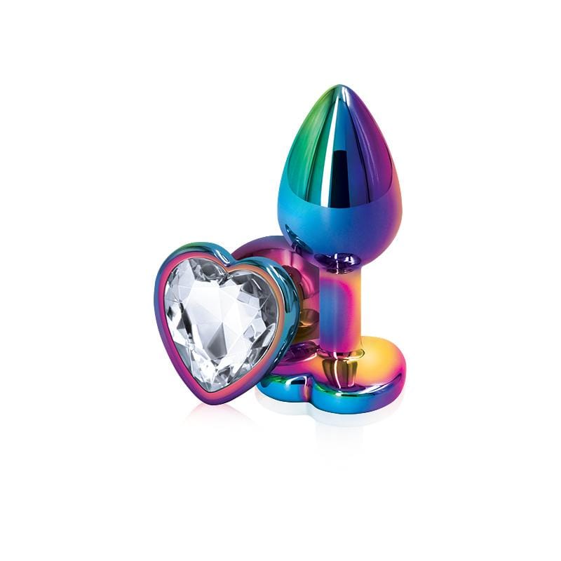 NS Novelties Rear Assets Aluminum Butt Plug (Rainbow Coloured Plug) - Wicked Wanda's Inc.