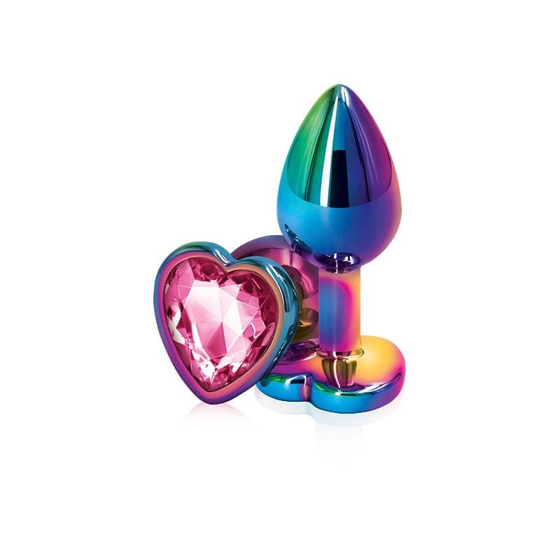NS Novelties Rear Assets Aluminum Butt Plug (Rainbow Coloured Plug) - Wicked Wanda's Inc.