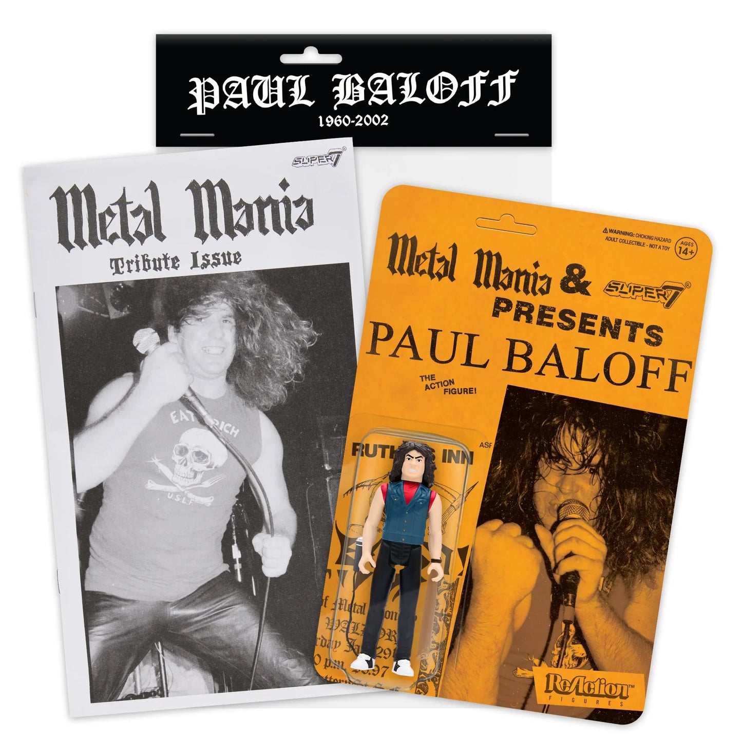 Paul Baloff ReAction Figure Metal Mania Fanzine Bundle