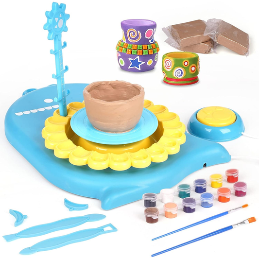 Kids Pottery Wheel Kit - Blue