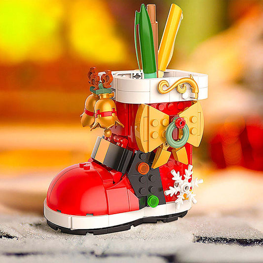 Christmas Pen Holder Toys DIY Snow Boots Assembled Educational Gifts