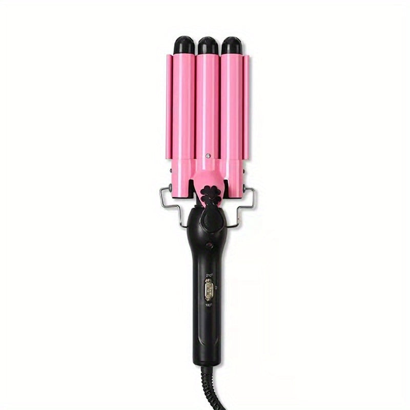 3-tube Curling Iron Korean-style Water Ripple Hair Curler Two-speed Temperature Adjustment Ceramic Tourmaline Three-tube Portable Hair Iron Heats Quickly