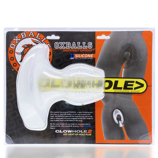 Glowhole-1 Buttplug W- Led Insert Small Clear Frost