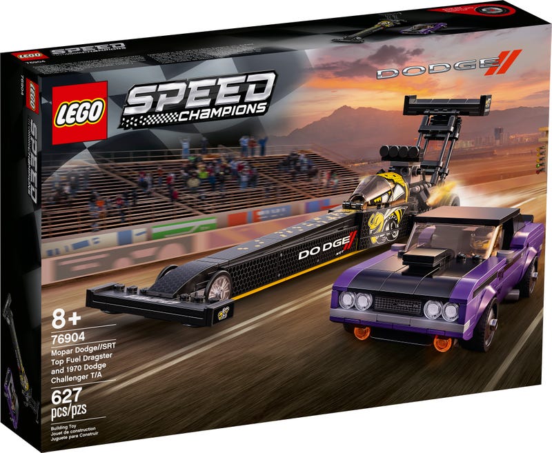 LEGO Speed Champions - Mopar Dodge SRT Top Fuel Dragster and 1970 Dodge Challenger TA (76904) RETIRED Building Toy LOW STOCK
